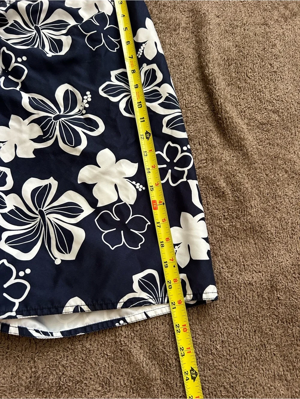 Joe Boxer Y2K White and Navy Hibiscus Swim Trunks